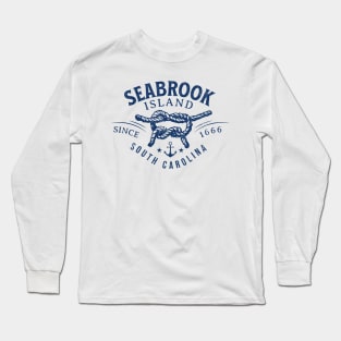 Seabrook Island, SC Rope Knot Summertime Vacations Long Sleeve T-Shirt